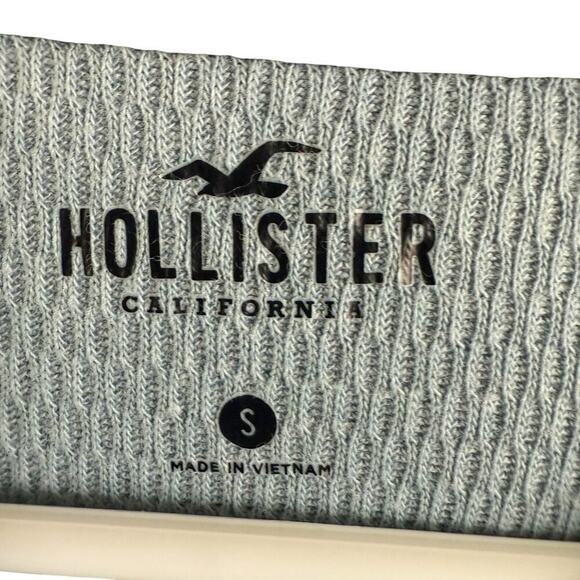 Hollister Mens Polyester Blend LS Crew Neck Heather Light Blue T Shirt S NWOT - Picture 3 of 9